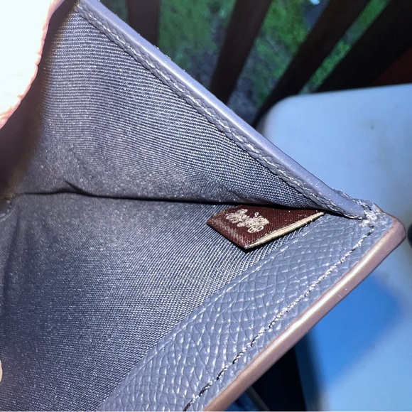 NWT COACH Crossgrain Leather Trifold Wallet Electric Blue w Silver Hardware - Picture 6 of 7